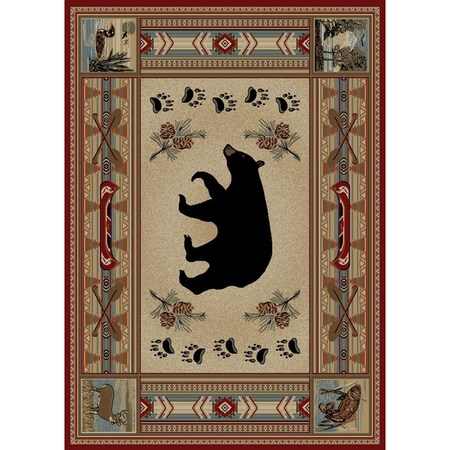 Sleep Ez 3 ft. 11 in. x 5 ft. 3 in. Hearthside Woodlands Bear Area Rug, Red SL2621697